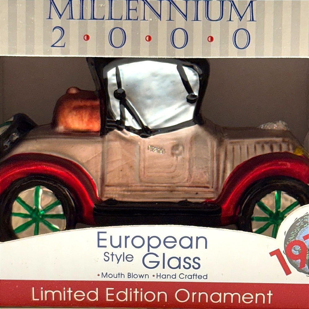 Millennium 2000 European Style Glass Car‎ Ornament Limited Edition NIB